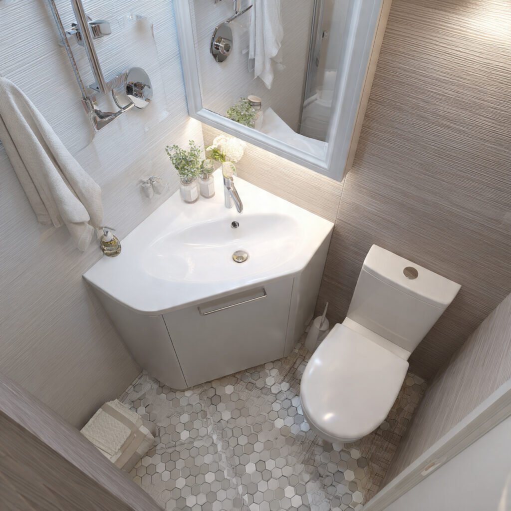 27 Small Bathroom Makeover Ideas That Transform Tiny Spaces Fast 8 Compact Corner Sink