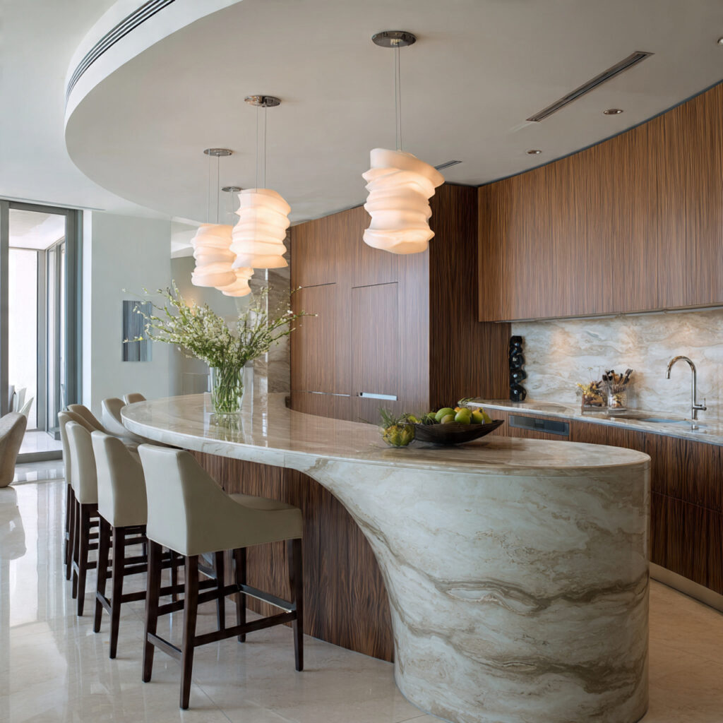25 Stunning Kitchen Bar Design Ideas to Transform Your Space Fast 6 Contemporary Curved Bar
