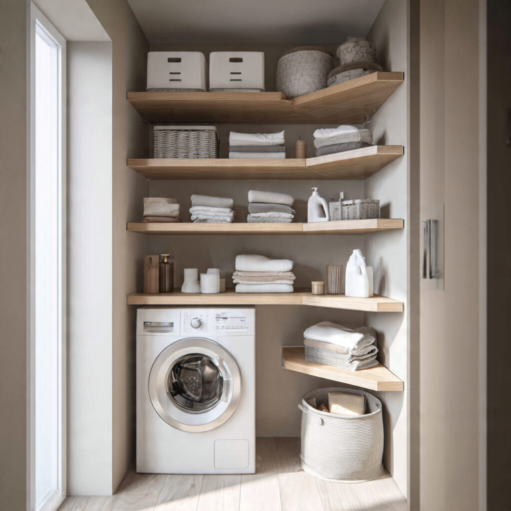 23 Creative Laundry Room Shelves to Maximize Space and Style 15 Corner Wall Shelves for Small Spaces
