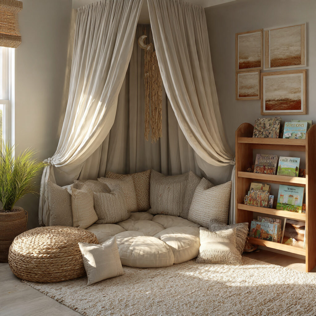 25 Boho Nursery Inspiration: Create a Calm, Stylish Baby Room You’ll Love 6 Cozy Reading Nook