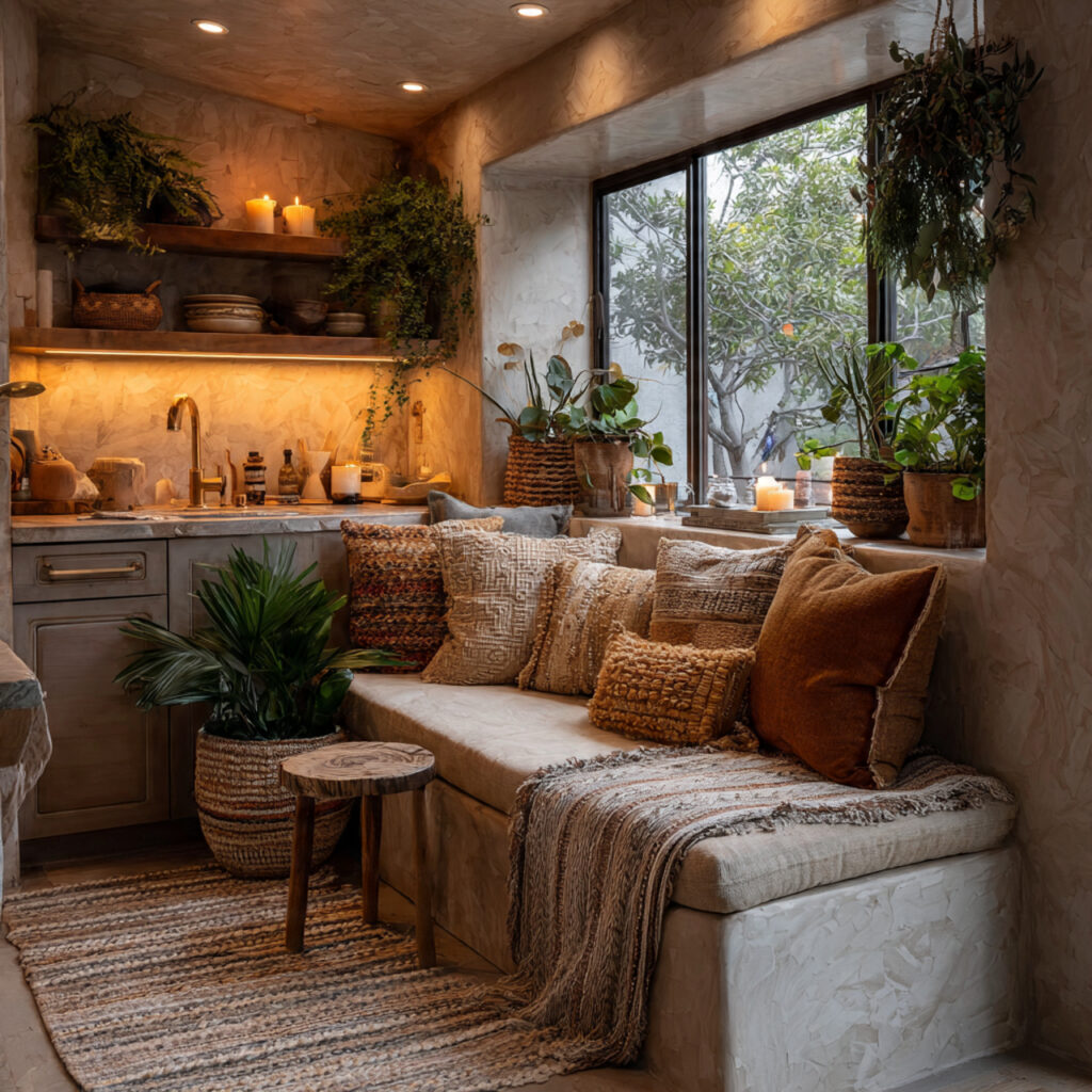 Boho Kitchen: 25 Inspiring Ideas for a Cozy, Eclectic Space 19 Cozy Seating Corners