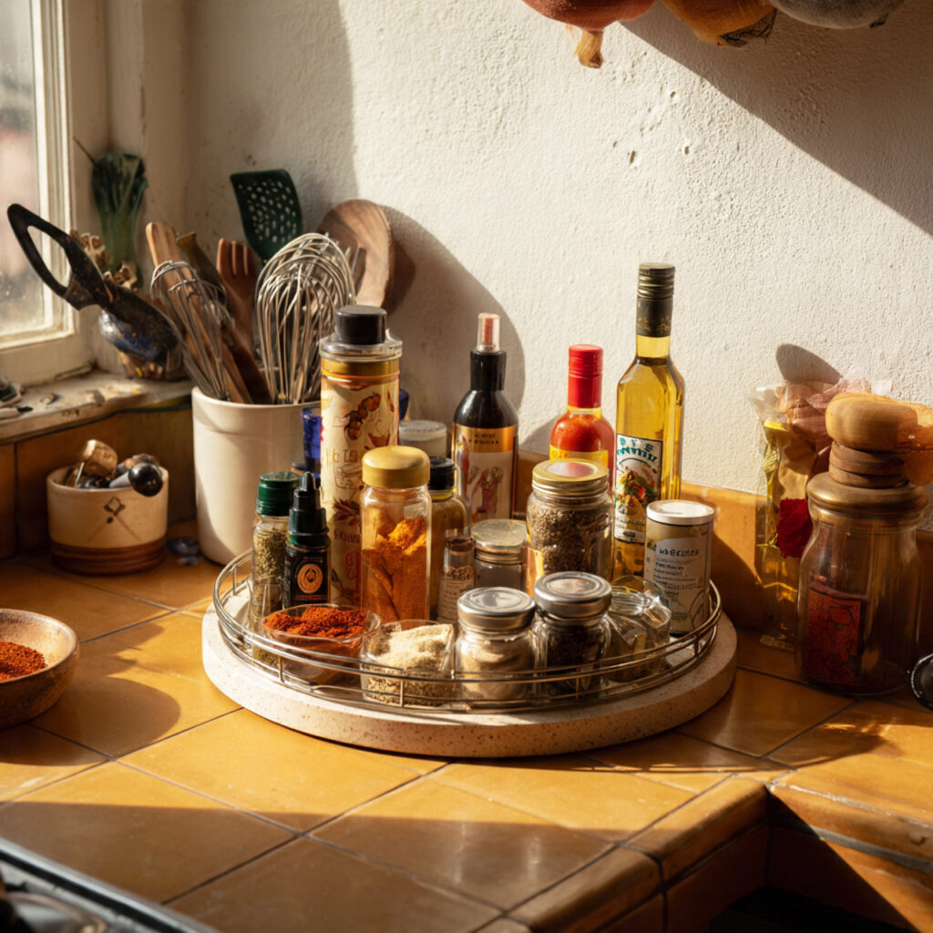 25 Smart Kitchen Counter Organization Ideas to Cut Clutter Fast 5 Create a Cooking Essentials Corner