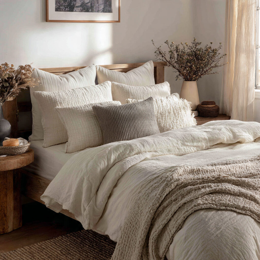 Crisp White Bedding Layers