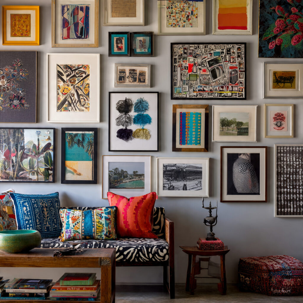 25 Stylish Eclectic Decor Tips for a Bold, Unique Home Design 5 Curated Art Walls