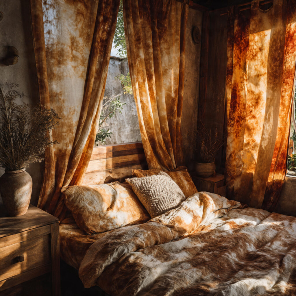 25 Boho Curtains Inspiration: Patterns, Colors & Unique Designs 21 Curtains with Natural Dye Patterns