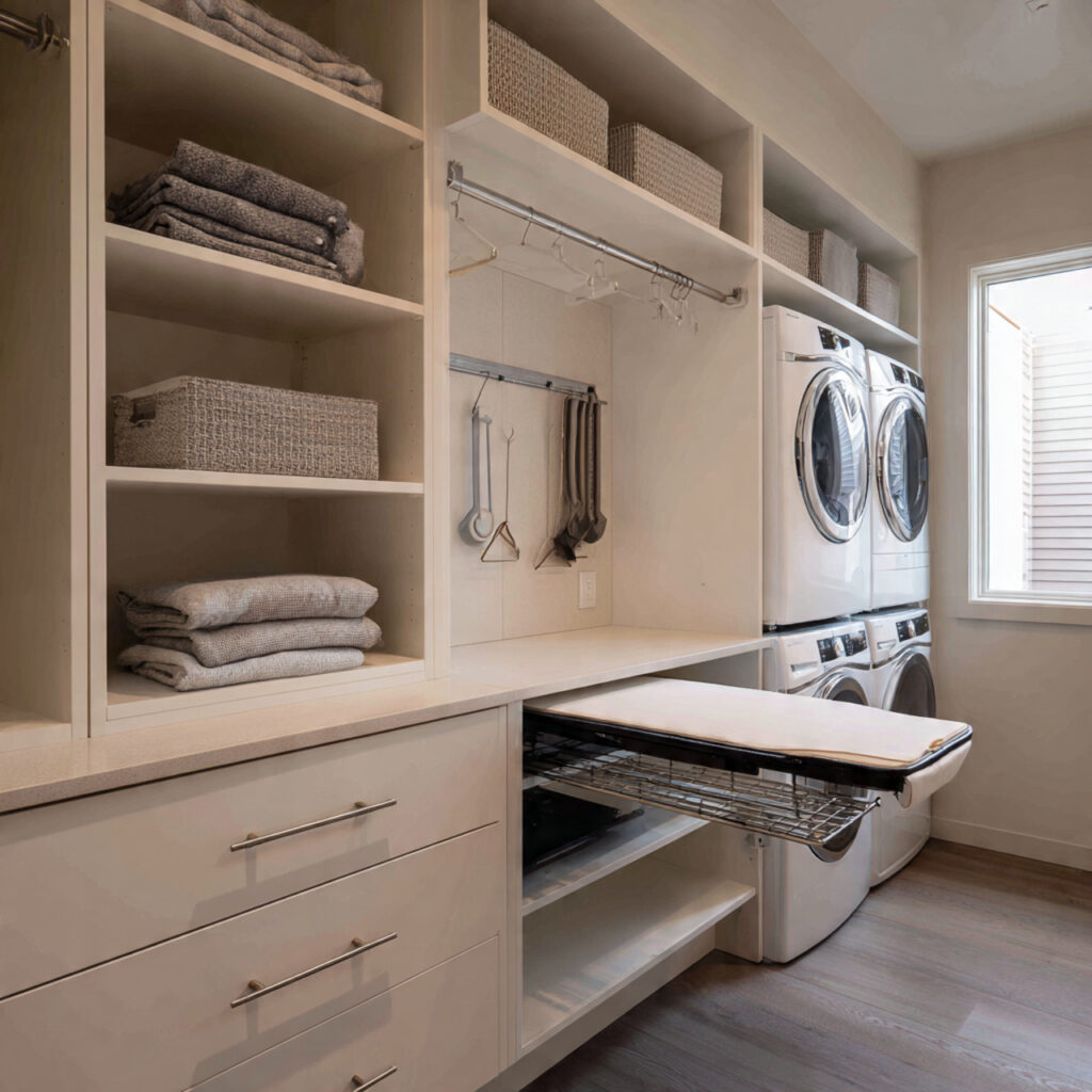 23 Creative Laundry Room Shelves to Maximize Space and Style 16 Custom Built-in Shelves