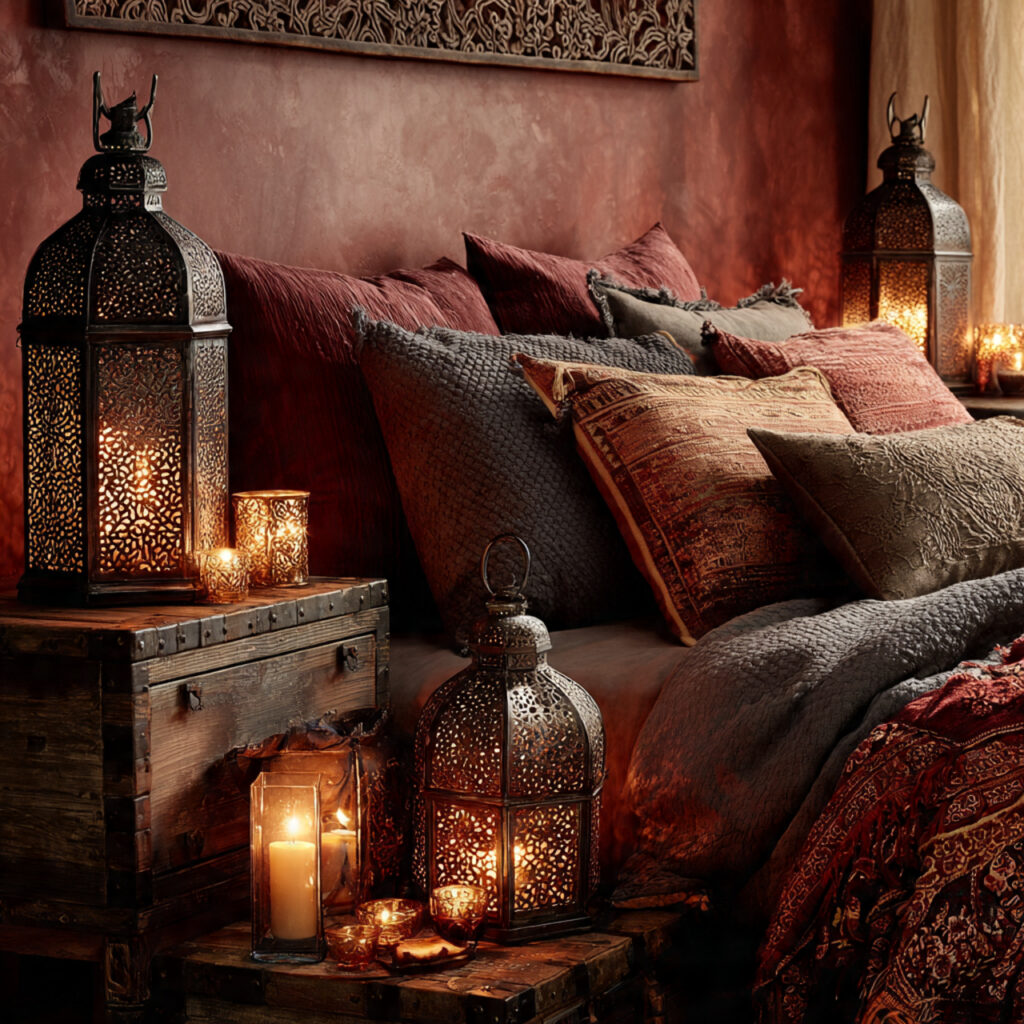 25 Dark Boho Bedroom Ideas for a Cozy, Moody & Stylish Retreat 25 Decorative Lanterns