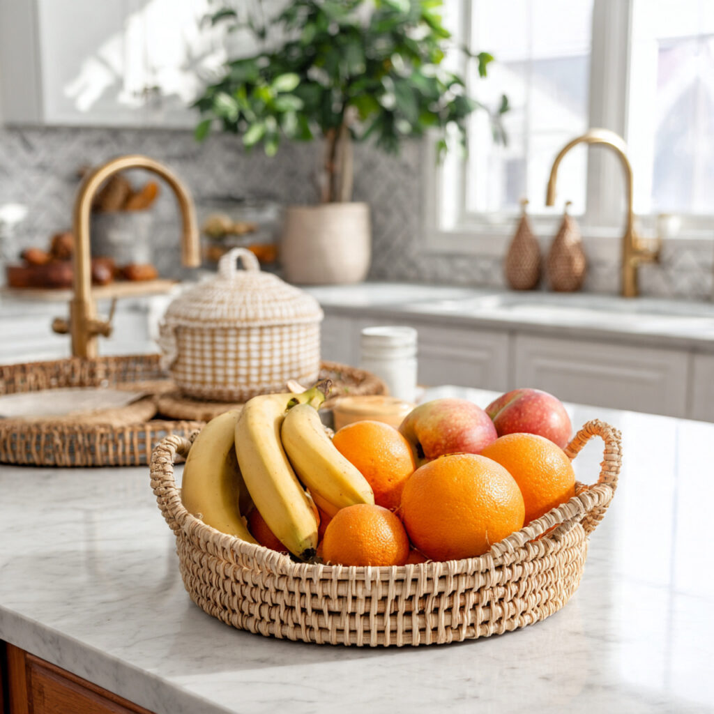 25 Smart Kitchen Counter Organization Ideas to Cut Clutter Fast 8 Designate a Produce Spot