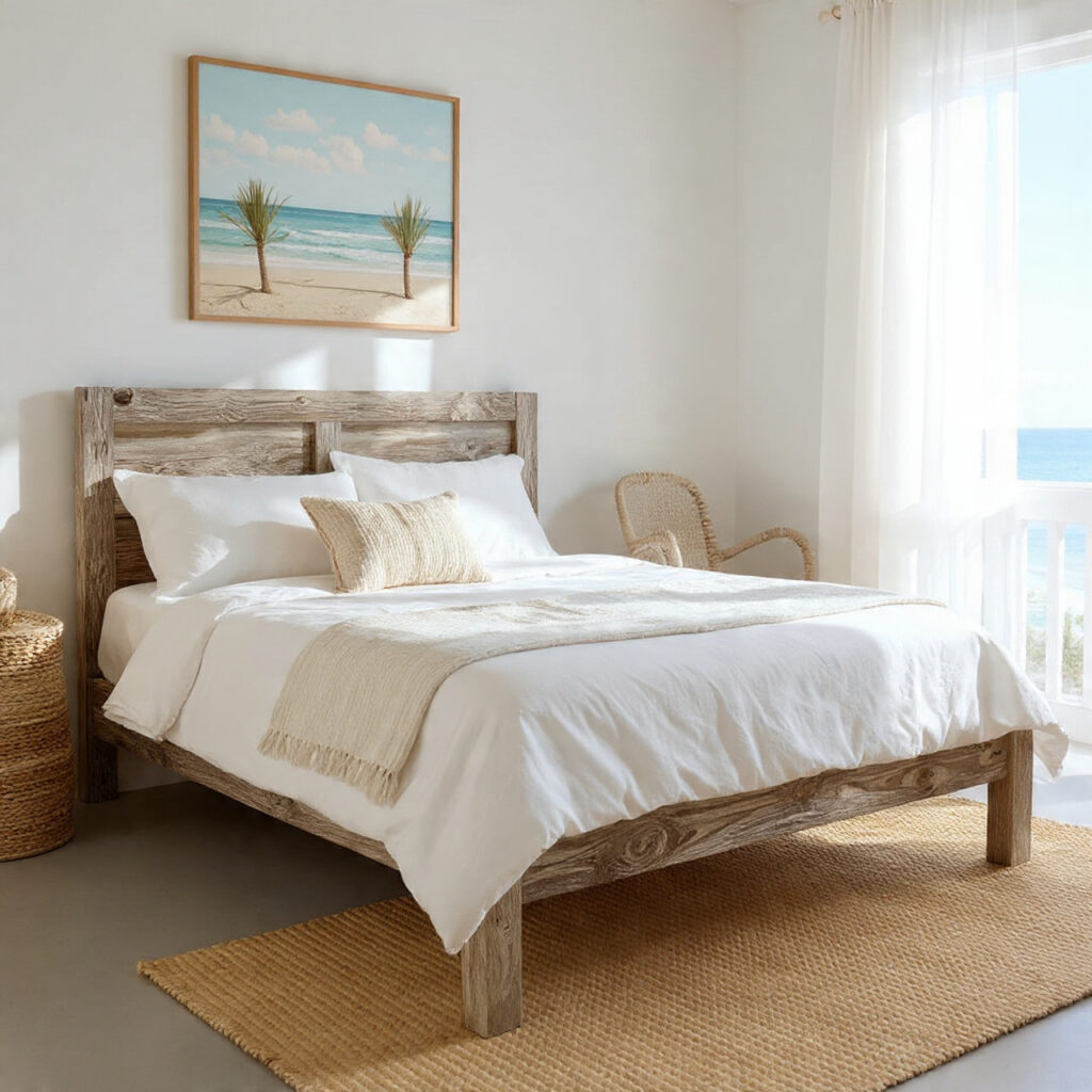 25 Beachy Bedroom Ideas to Create a Calm, Coastal Escape at Home 3 Driftwood Details