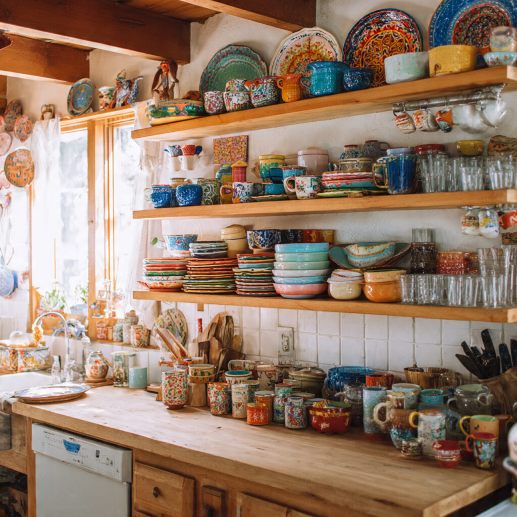 Boho Kitchen: 25 Inspiring Ideas for a Cozy, Eclectic Space 11 Eclectic Dishware