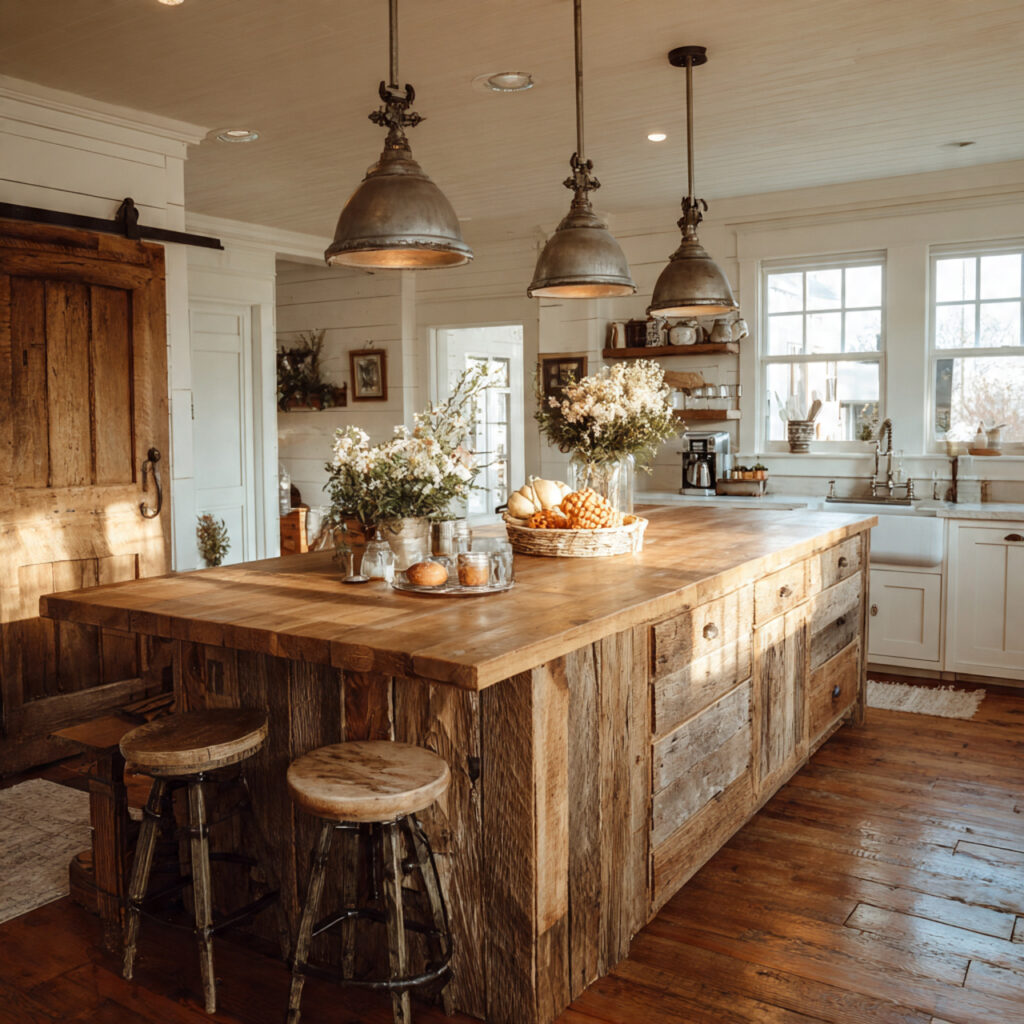 24 Stunning Kitchen Island Ideas to Transform Your Cooking Space 2 Farmhouse-Inspired Kitchen Island