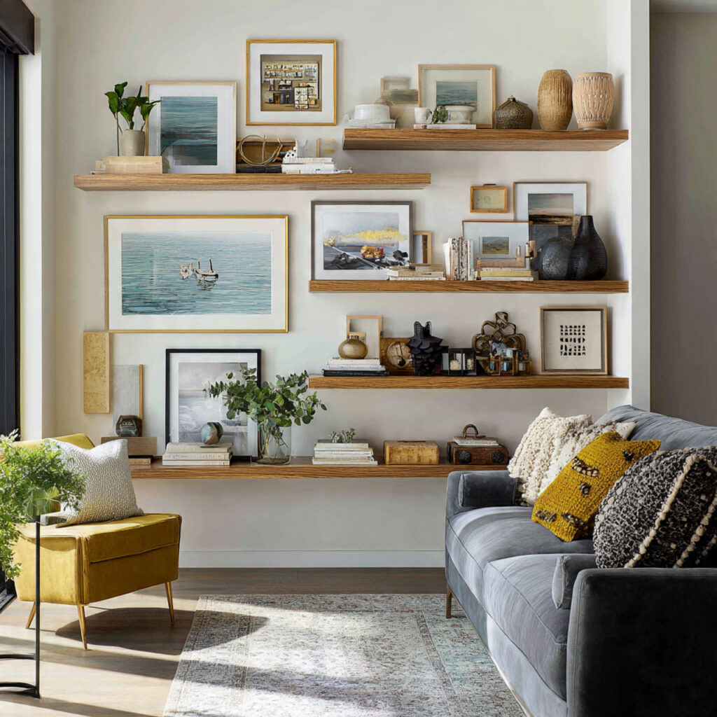 Floating Shelf Gallery Wall