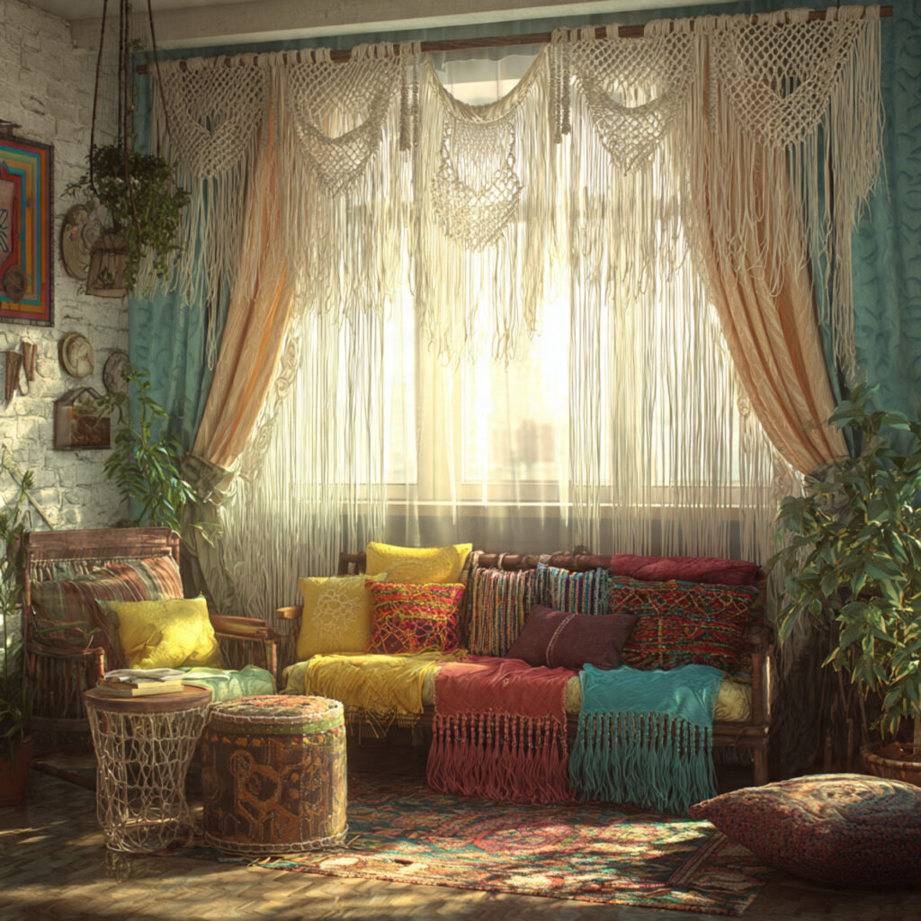 25 Boho Curtains Inspiration: Patterns, Colors & Unique Designs 18 Fringed Boho Curtains for Retro Vibes