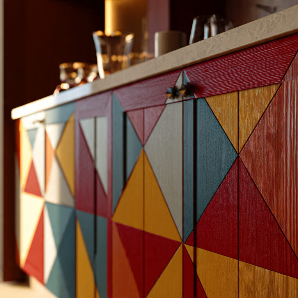 25 Best Painted Furniture Ideas to Transform Your Home 21 Geometric Painted Cabinets