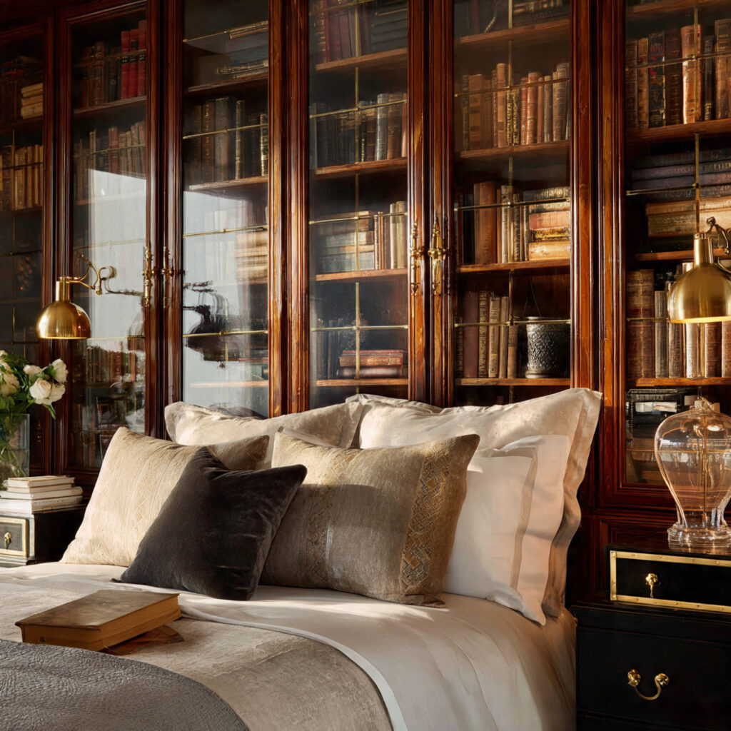 25 Stylish Bedroom Bookshelves Ideas to Transform Your Space Beautifully 15 Glass-Fronted Book Cabinets