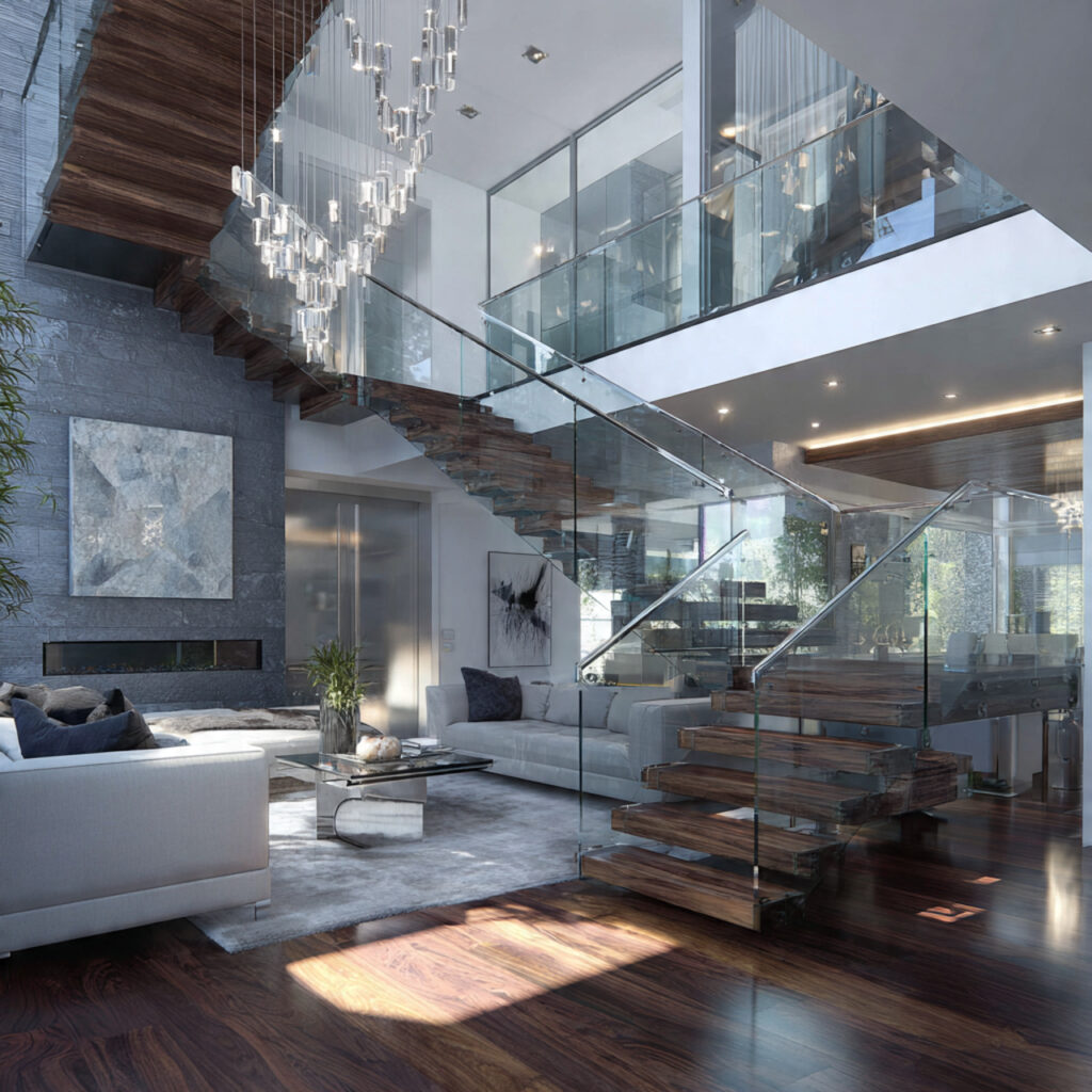 22 Stunning Floating Staircase Ideas for a Sleek, Open Interior 14 Glass for a Modern Touch