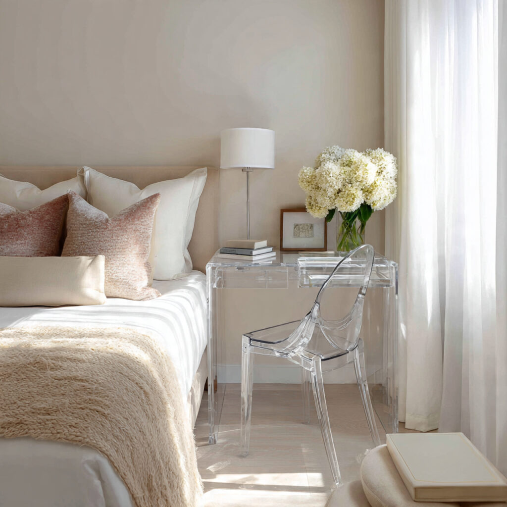 Use Glass or Acrylic Furniture