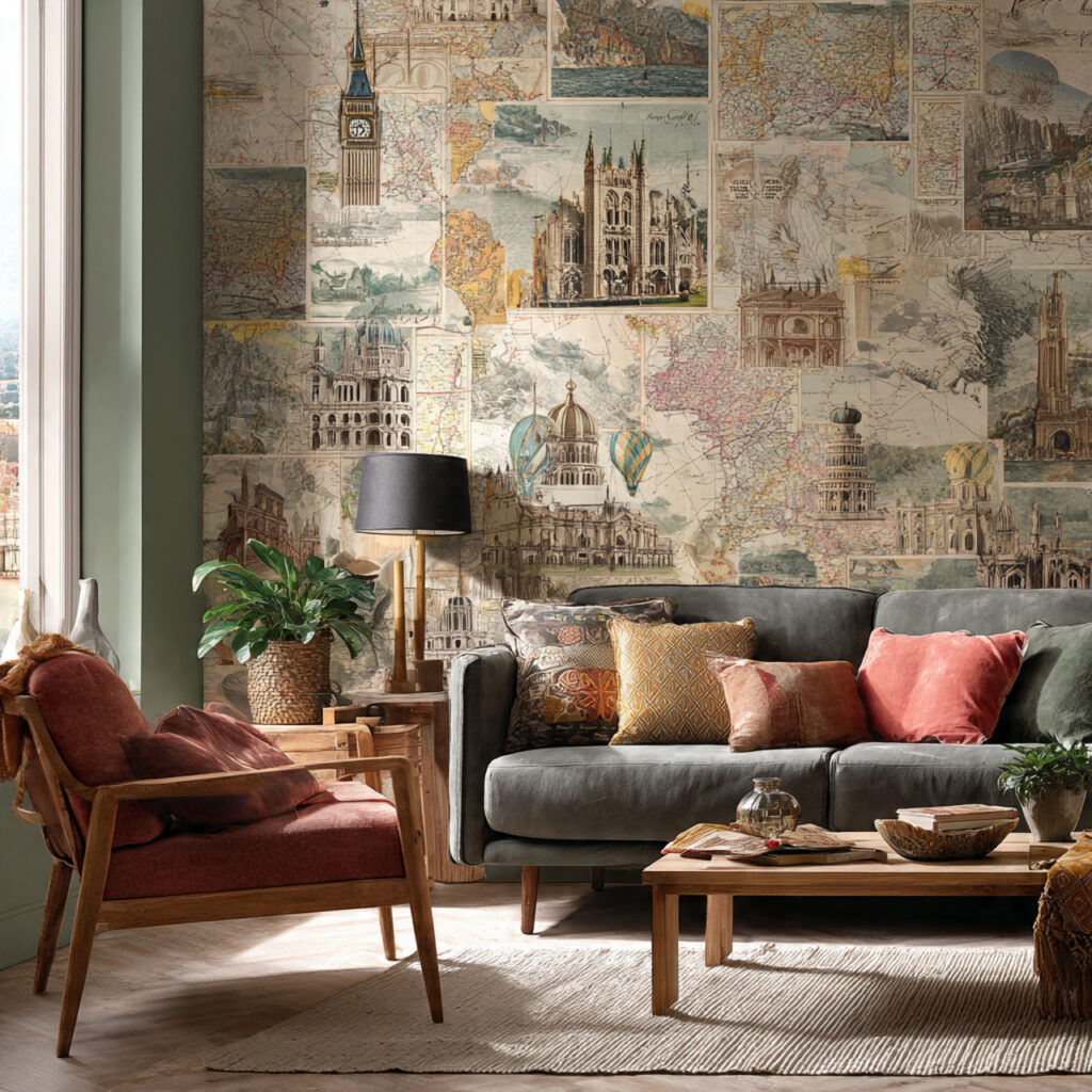 25 Best Boho Wallpaper Ideas to Transform Your Space 12 Global Travel Motifs