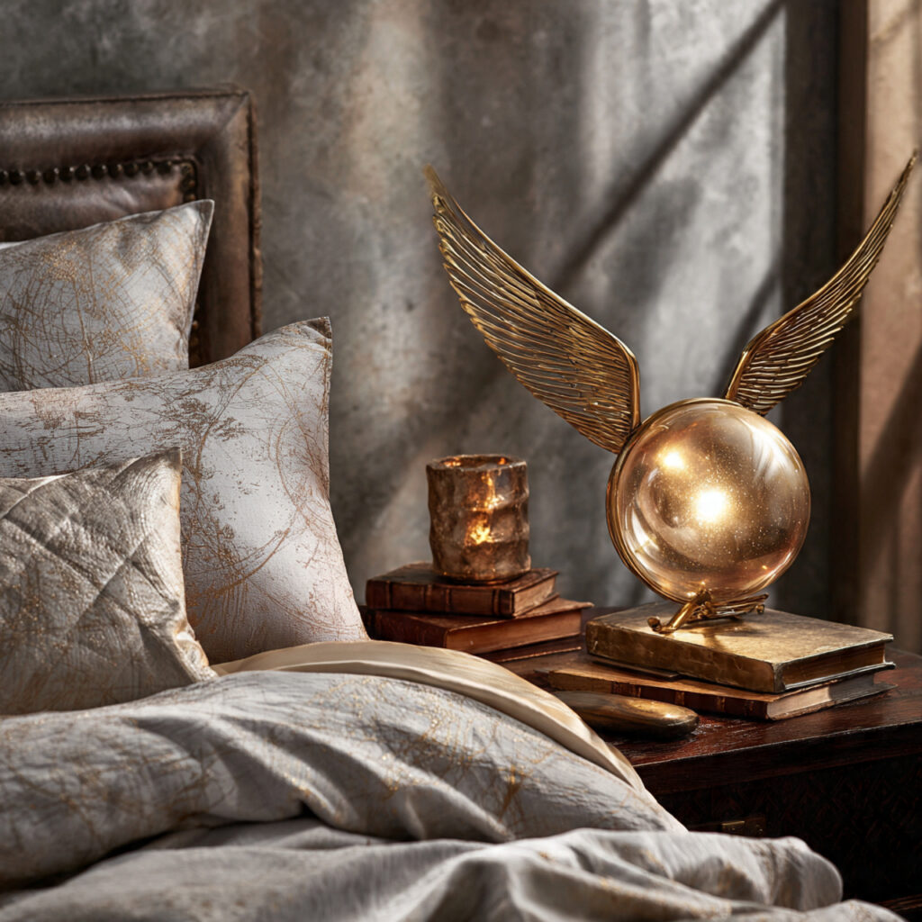 22 Enchanting Harry Potter Bedroom Designs You’ll Love 18 Golden Snitch Lamps