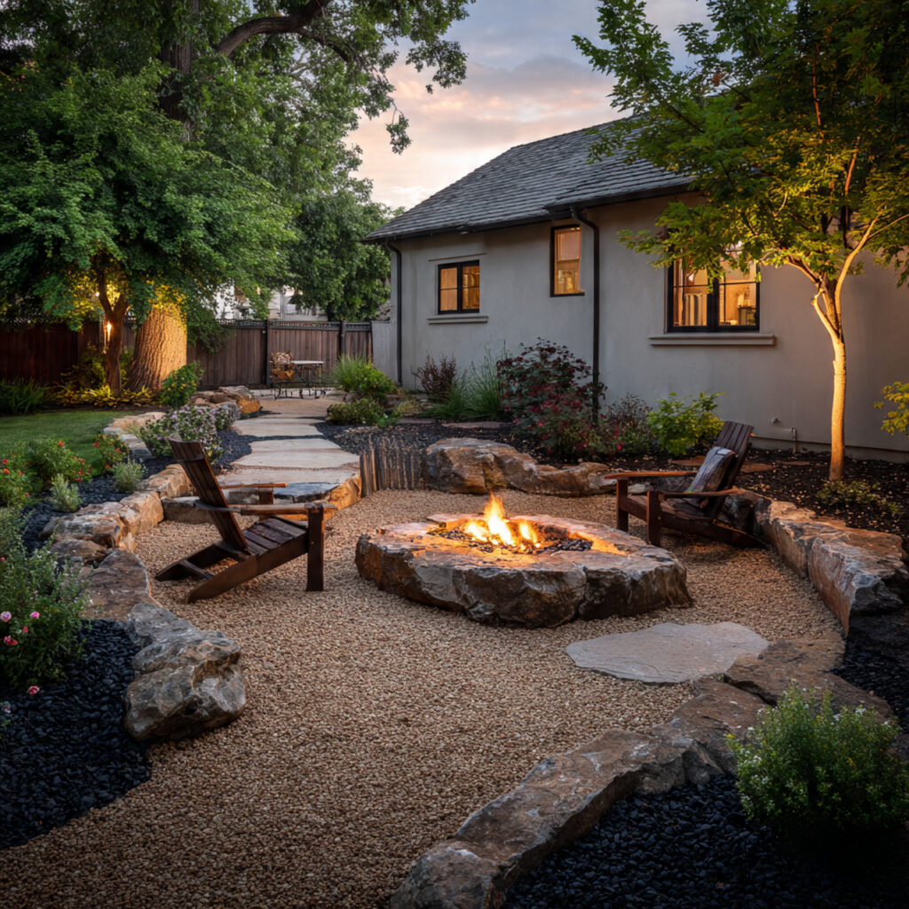 25 Fire Pit Landscaping Designs That Elevate Your Backyard Instantly 2 Gravel and Stone Ground Covers