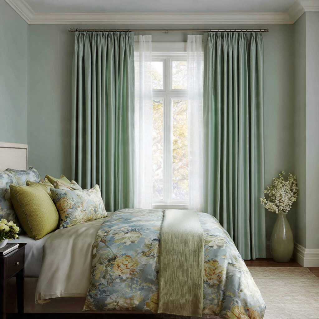 Green Curtains and Drapes