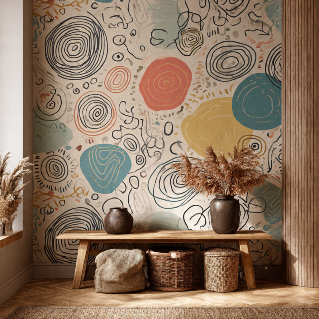 25 Best Boho Wallpaper Ideas to Transform Your Space 21 Hand-Drawn Abstracts