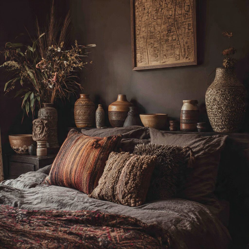 25 Dark Boho Bedroom Ideas for a Cozy, Moody & Stylish Retreat 13 Handcrafted Ceramics