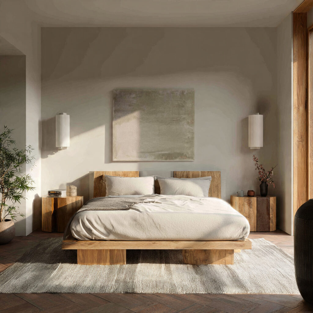 25 Best Japandi Bedroom Inspiration: Minimalist, Cozy, and Timeless Design 19 Highlight Symmetry and Balance