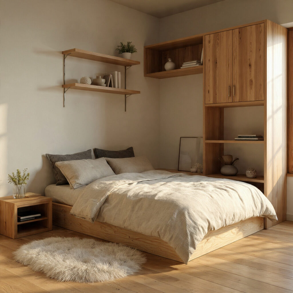 25 Best Japandi Bedroom Inspiration: Minimalist, Cozy, and Timeless Design 12 Incorporate Functional Furniture
