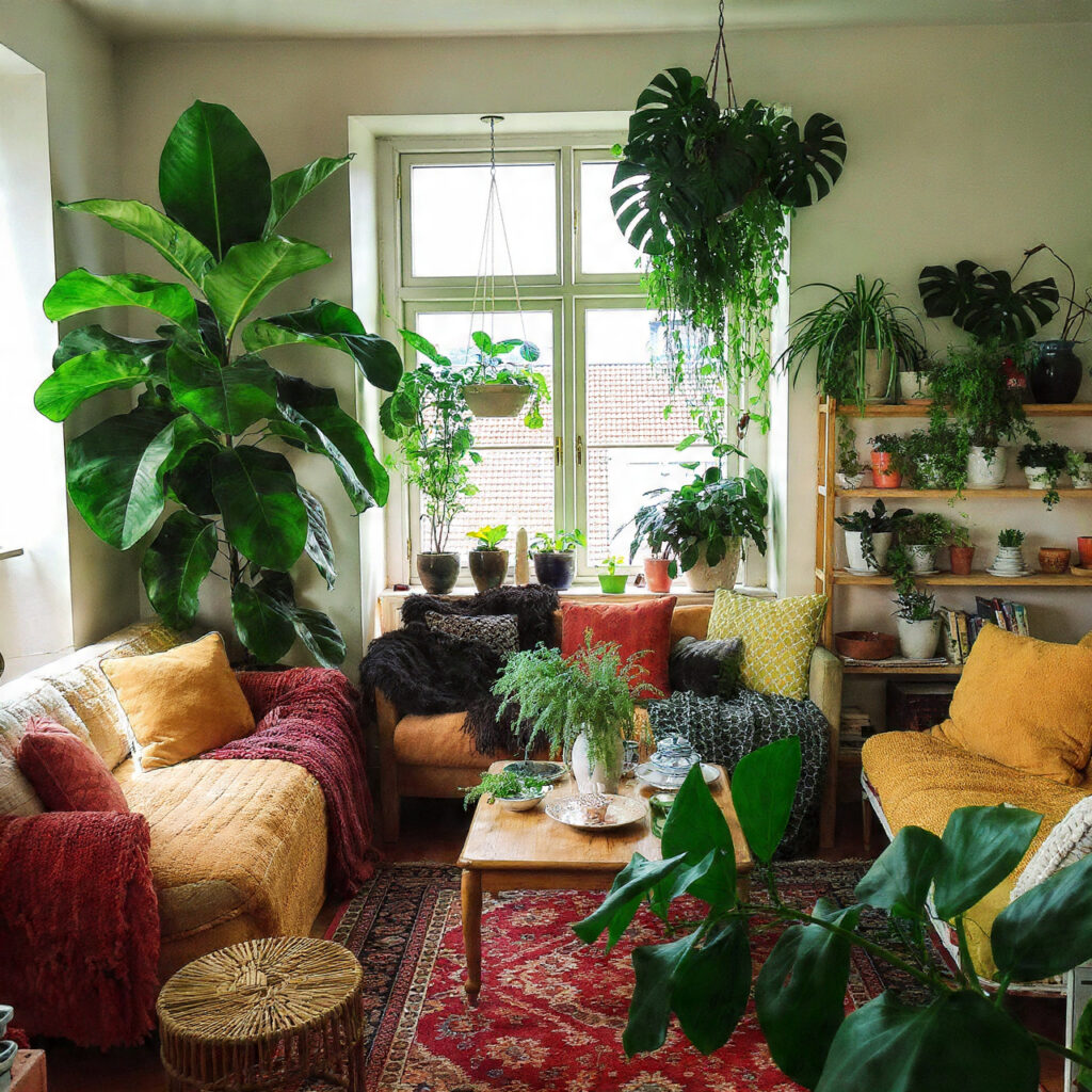 25 Maximalist Living Room Ideas: Bold Colors, Patterns & Statement Pieces 11 Incorporating Greenery