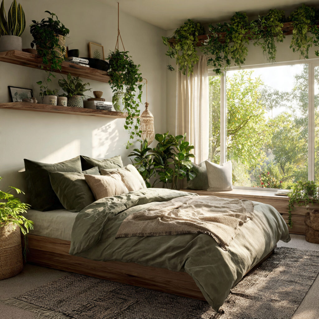 25 Breezy Summer Bedroom Inspiration for a Light and Airy Retreat 5 Indoor Greenery
