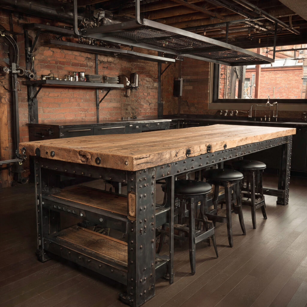 24 Stunning Kitchen Island Ideas to Transform Your Cooking Space 21 Industrial-Style Kitchen Island