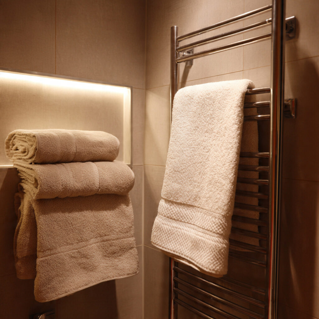 27 Small Bathroom Makeover Ideas That Transform Tiny Spaces Fast 25 Install a Heated Towel Rack