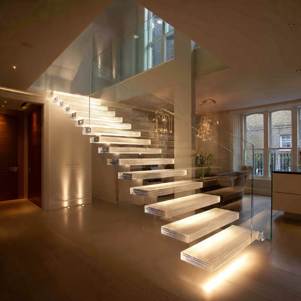 22 Stunning Floating Staircase Ideas for a Sleek, Open Interior 18 Integrating Lighting Features