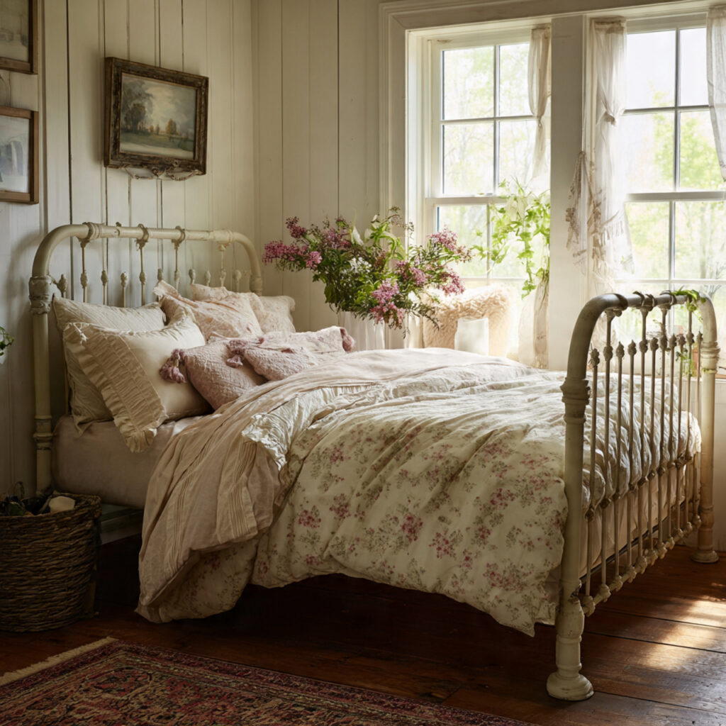 25 Charming English Cottage Bedroom with These Décor Tips 6 Iron Bed Frames