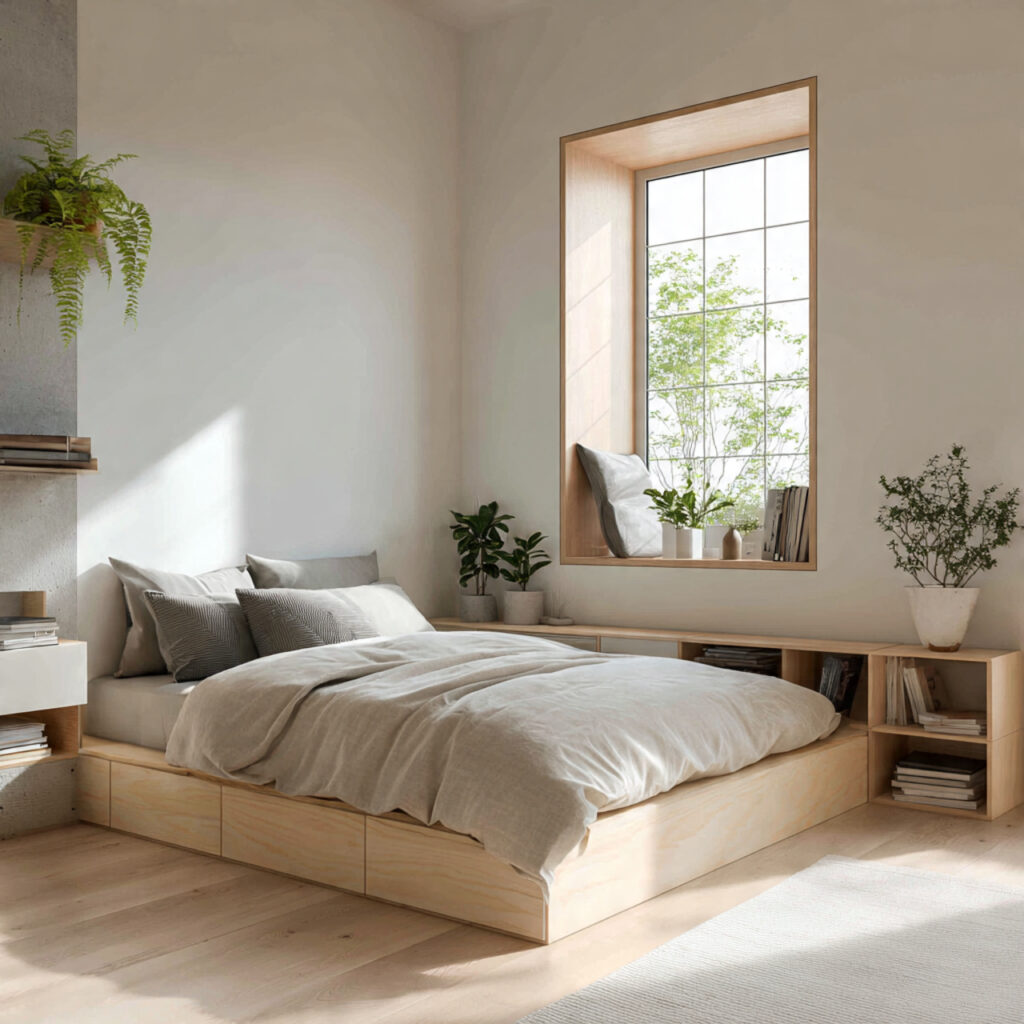 25 Best Japandi Bedroom Inspiration: Minimalist, Cozy, and Timeless Design 5 Keep the Space Clutter-Free