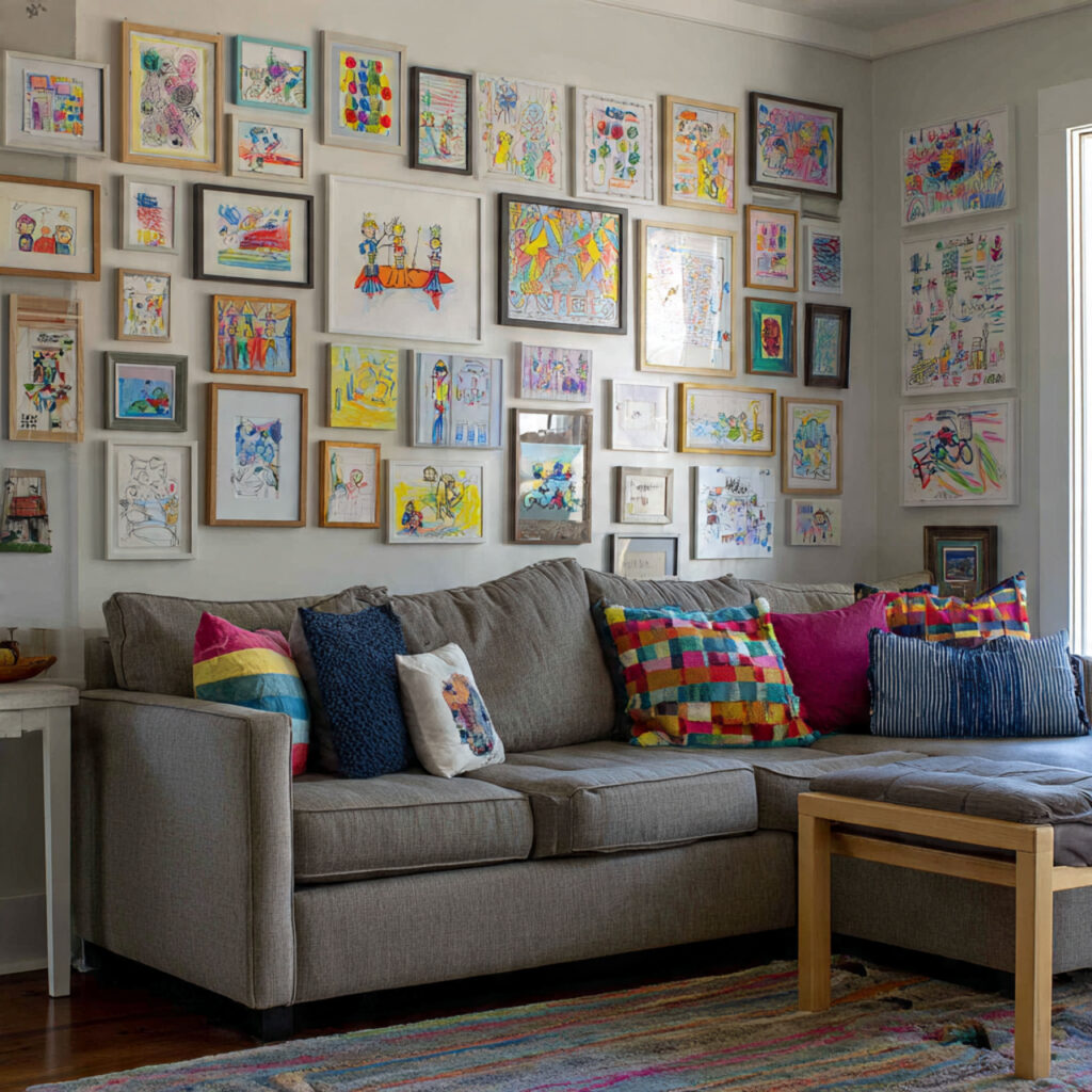 Kids Artwork Gallery Wall