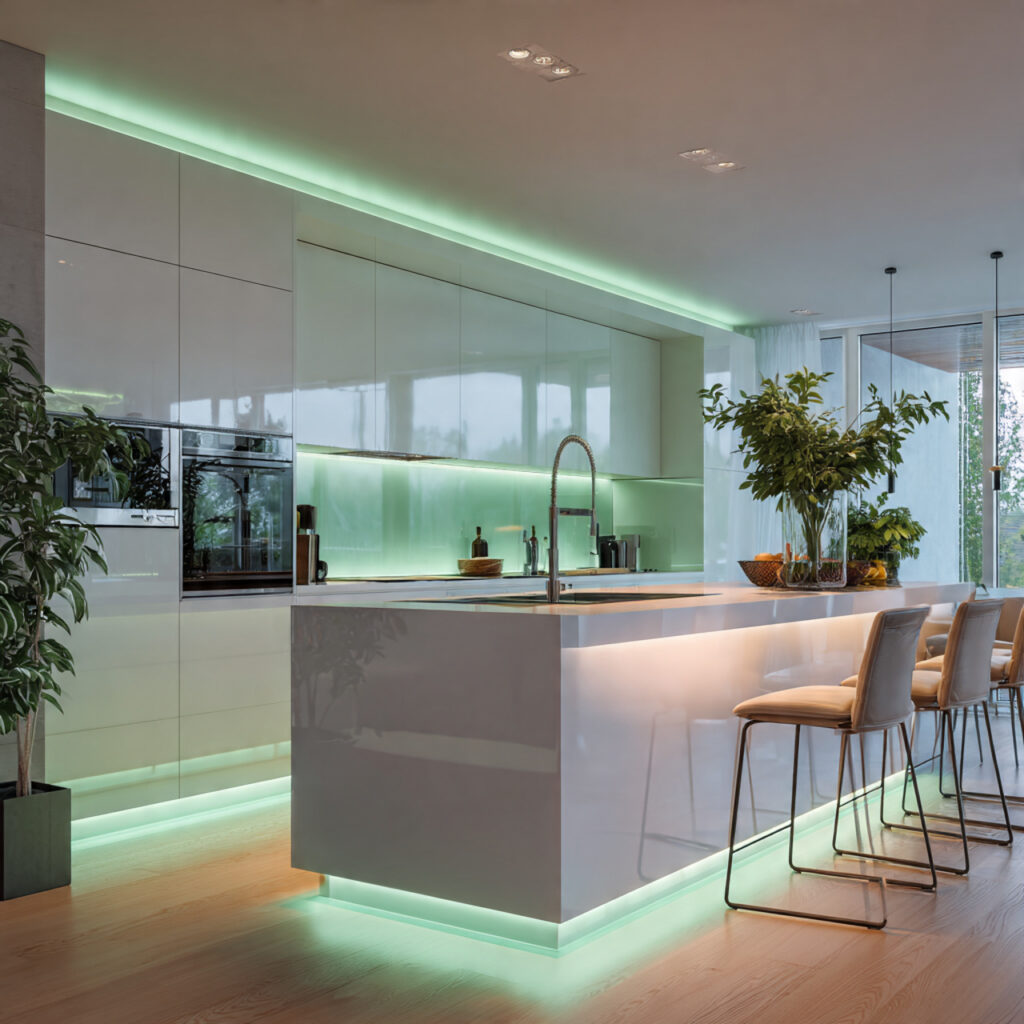 25 Best Eco-Friendly Green Kitchen Tips to Upgrade Your Space 4 LED Lighting