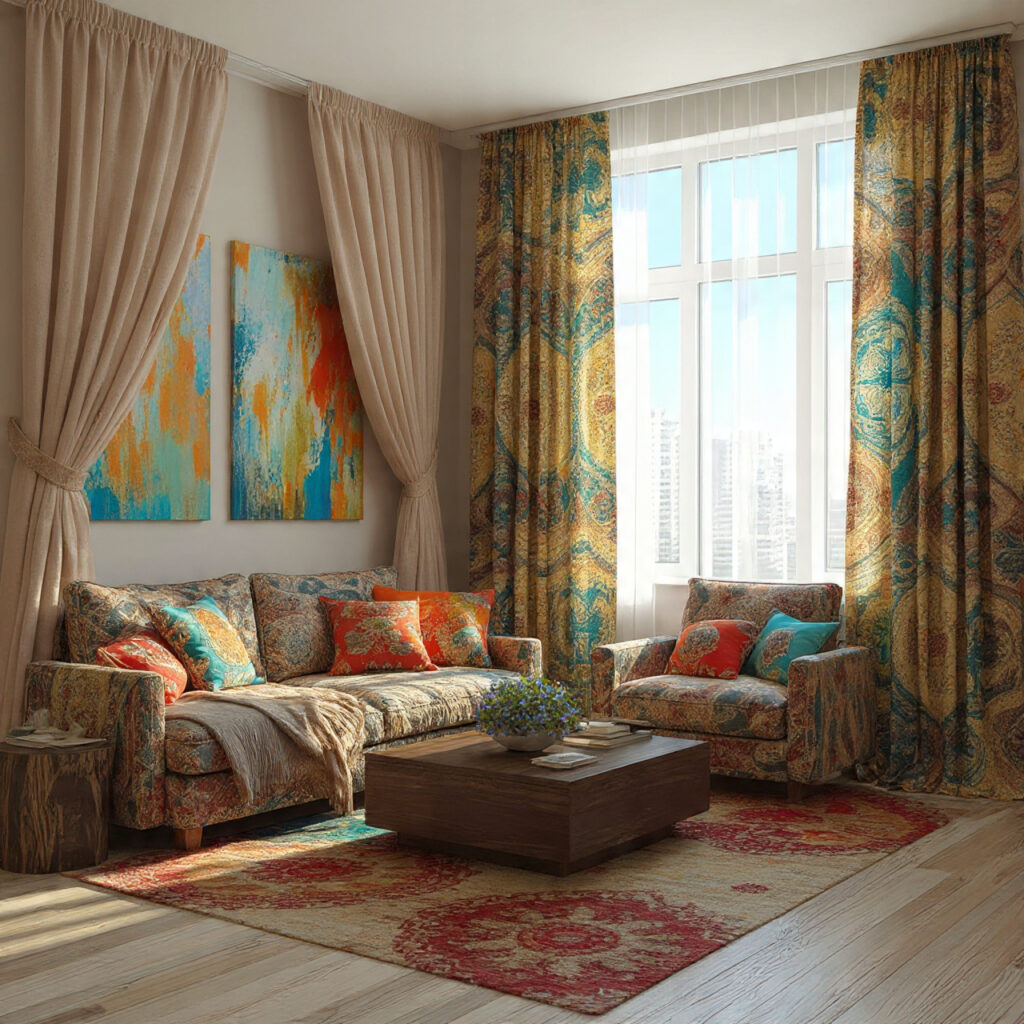 25 Boho Curtains Inspiration: Patterns, Colors & Unique Designs 6 Layered Boho Curtains for Depth and Warmth