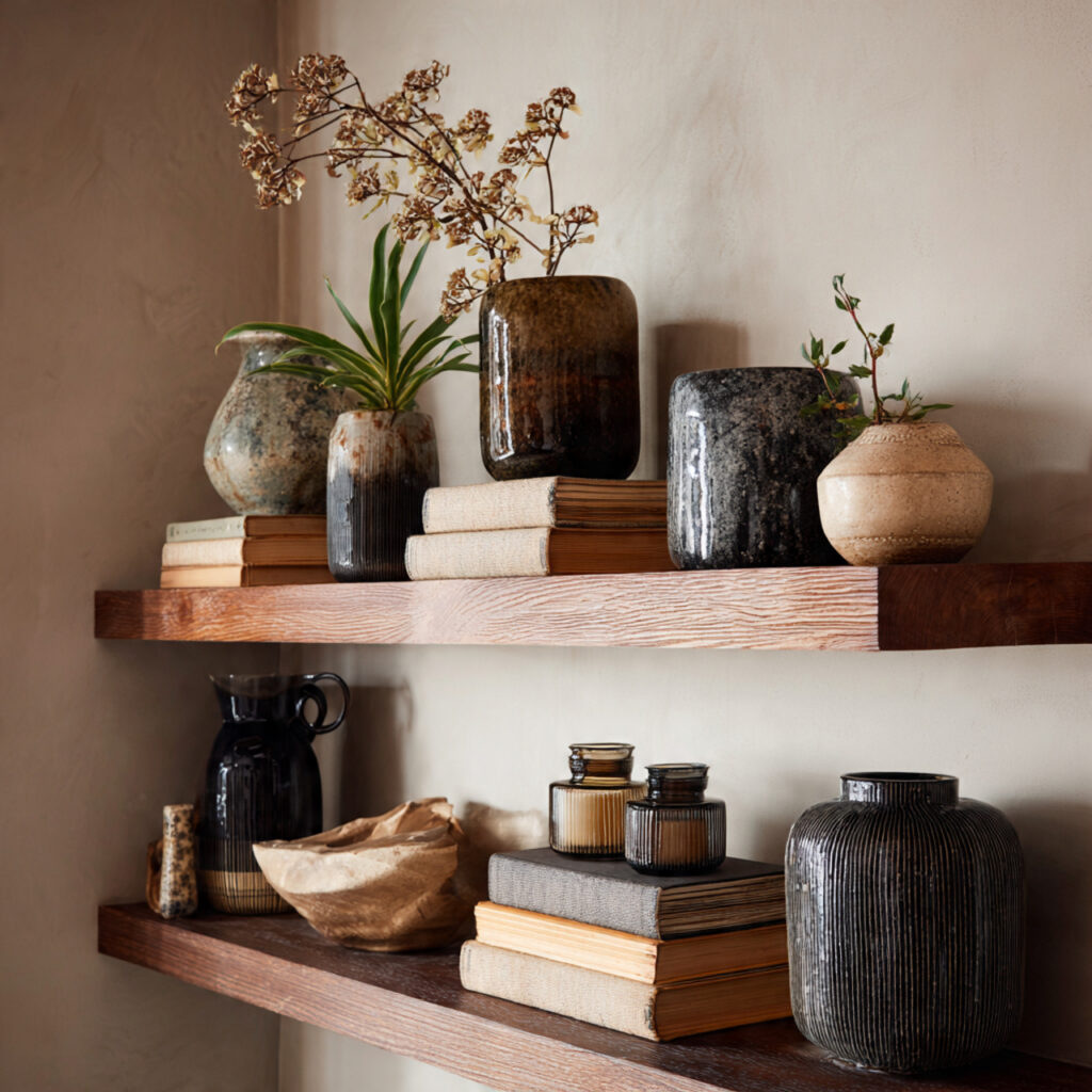 25 Bathroom Shelf Decor Ideas to Refresh Your Space Instantly 22 Layered Heights