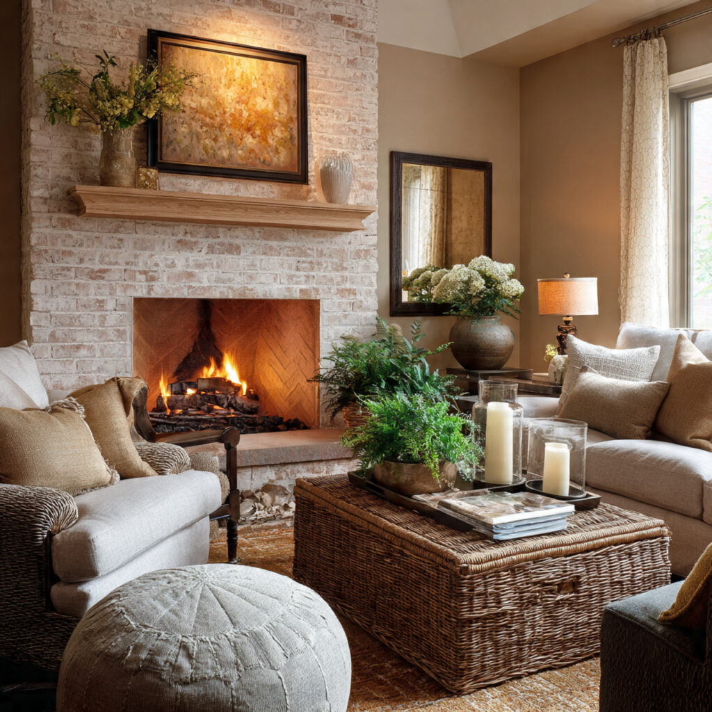 Living Room With Fireplace