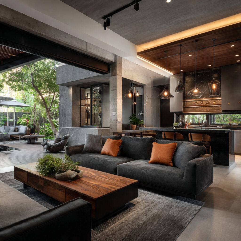 Living Room and Kitchen Together