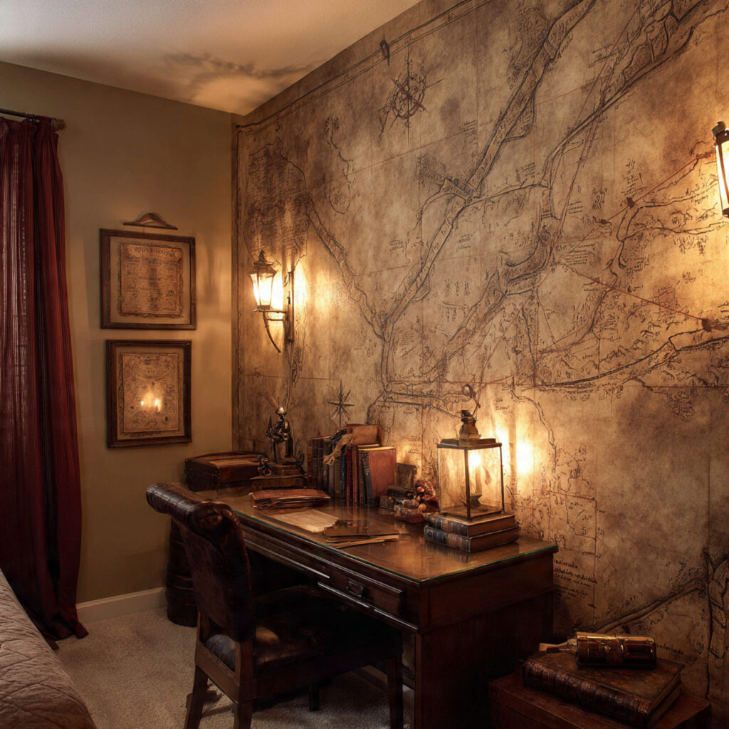 22 Enchanting Harry Potter Bedroom Designs You’ll Love 8 Marauder’s Map Decor