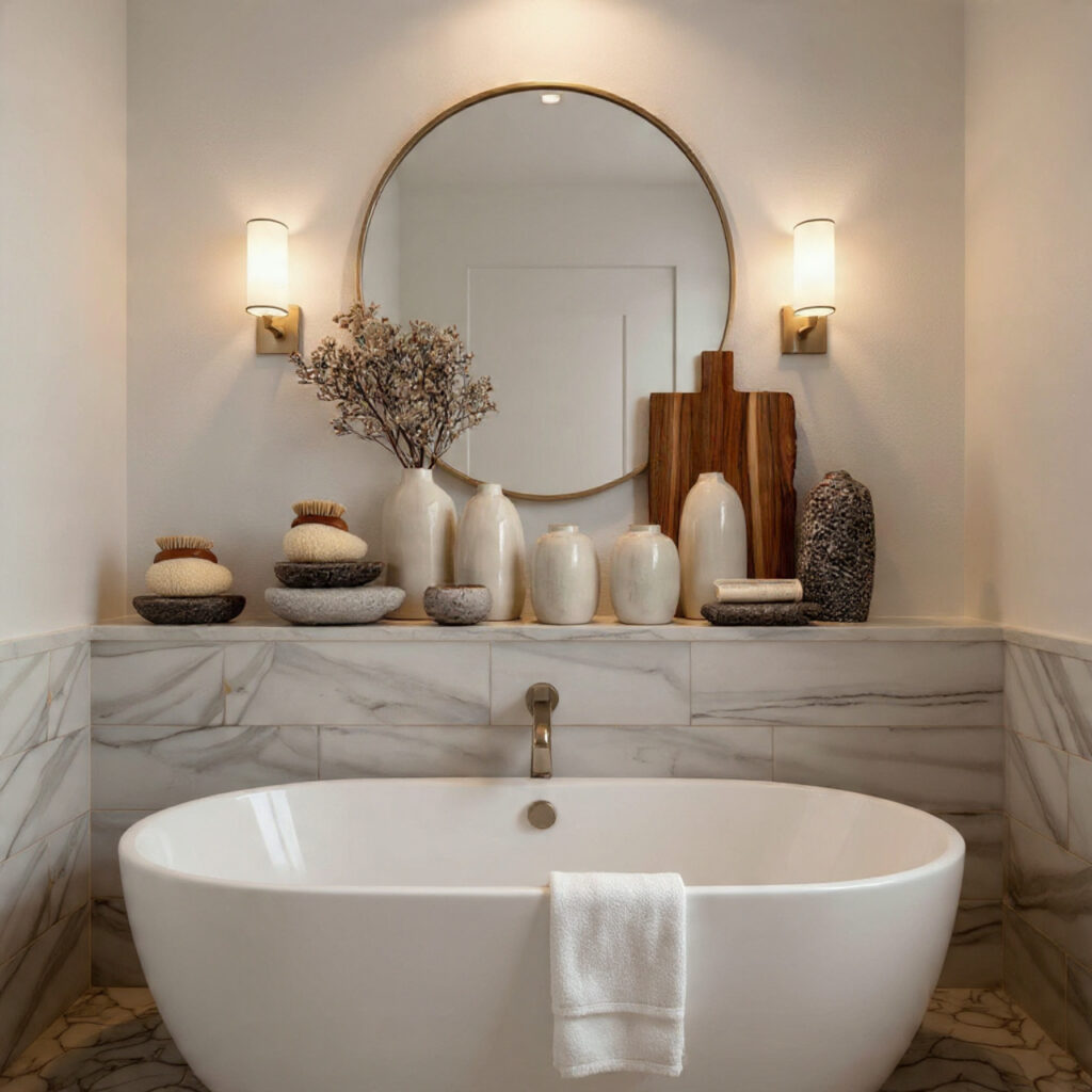 25 Bathroom Shelf Decor Ideas to Refresh Your Space Instantly 20 Marble Influence