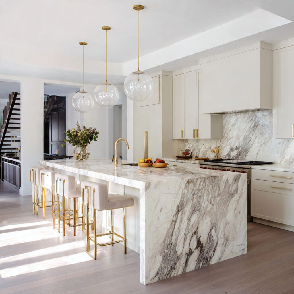 24 Stunning Kitchen Island Ideas to Transform Your Cooking Space 3 Marble-Top Kitchen Island