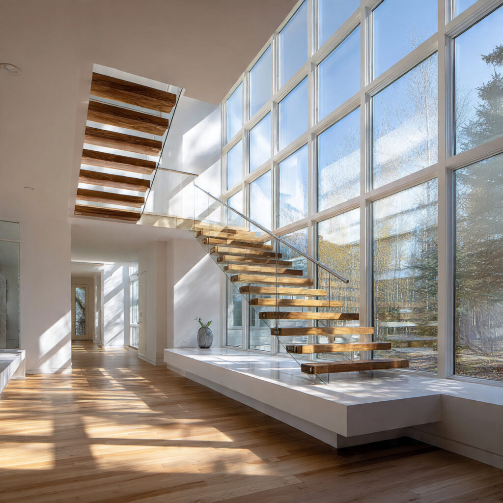 22 Stunning Floating Staircase Ideas for a Sleek, Open Interior 8 Maximizing Natural Light