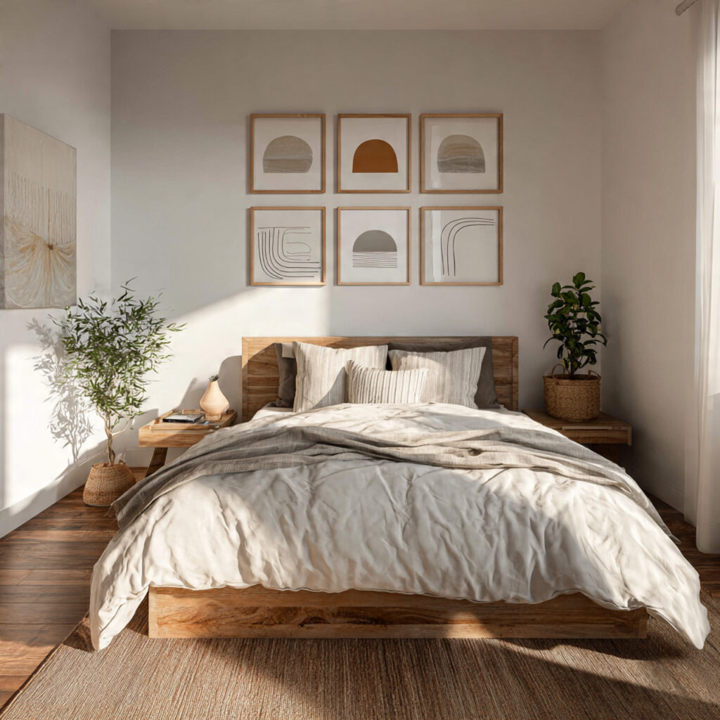 25 Breezy Summer Bedroom Inspiration for a Light and Airy Retreat 14 Minimalist Artwork