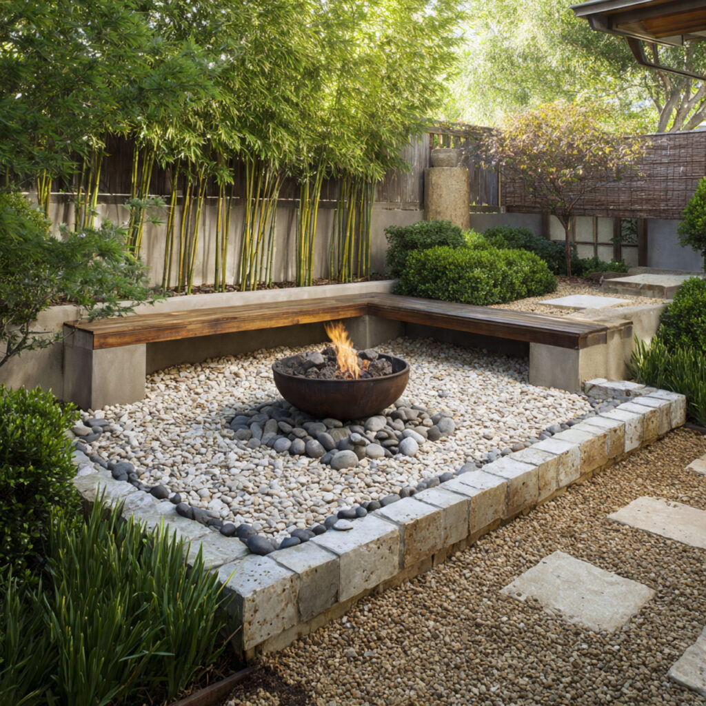 25 Fire Pit Landscaping Designs That Elevate Your Backyard Instantly 15 Minimalist Zen Layout