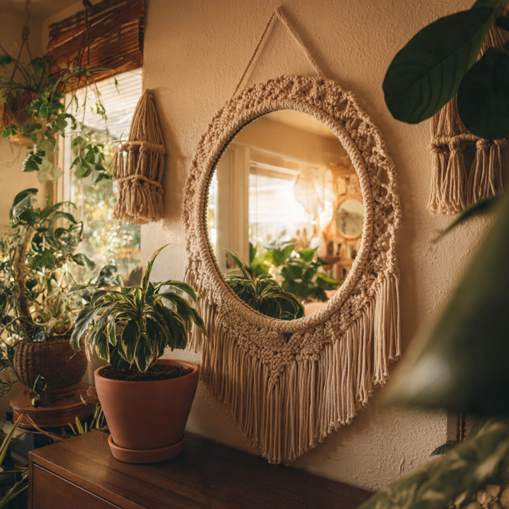 23 Stunning Boho Mirror Ideas to Elevate Every Room Instantly 9 Mirror with Fringe Accents