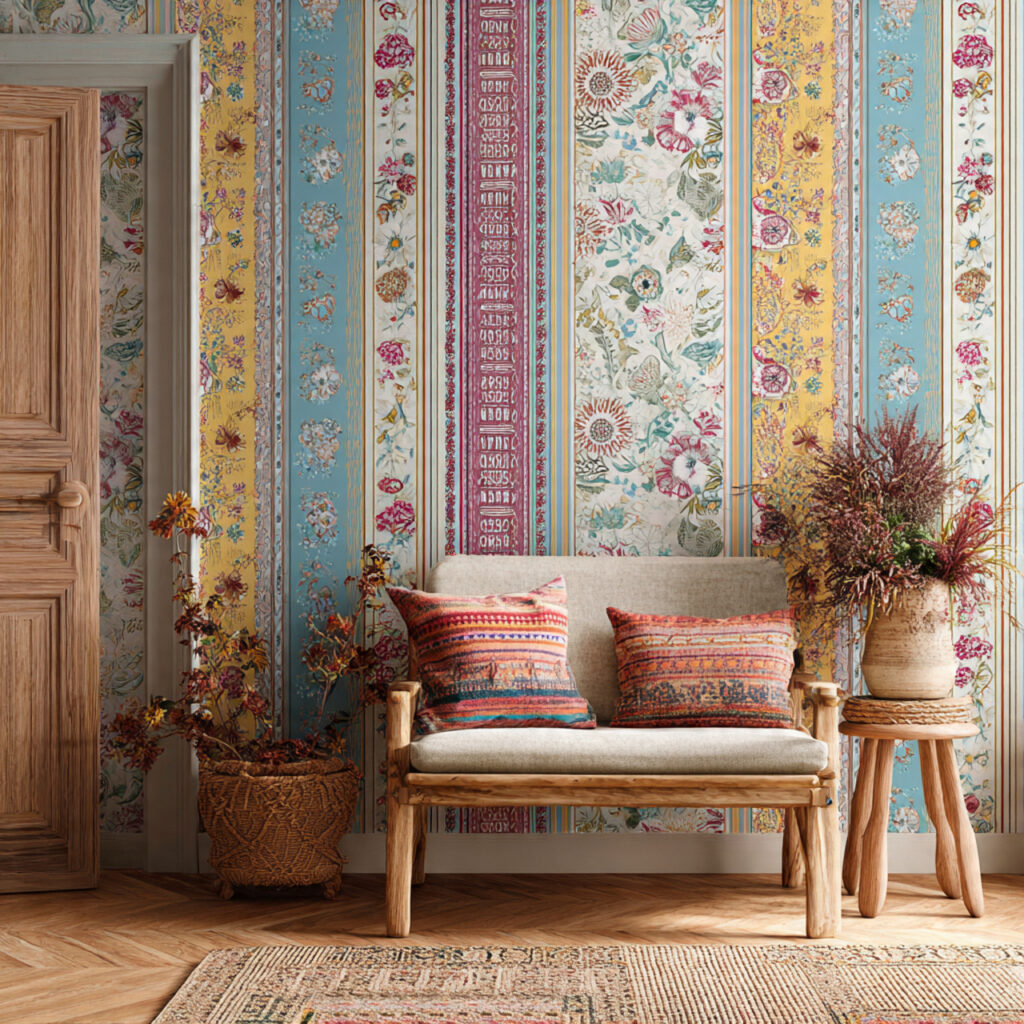 25 Best Boho Wallpaper Ideas to Transform Your Space 15 Mix-and-Match Eclectic Patterns